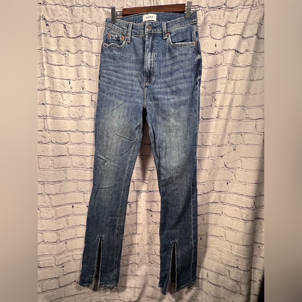 Pistola “Colleen” Women's Blue Jeans With Front Slits